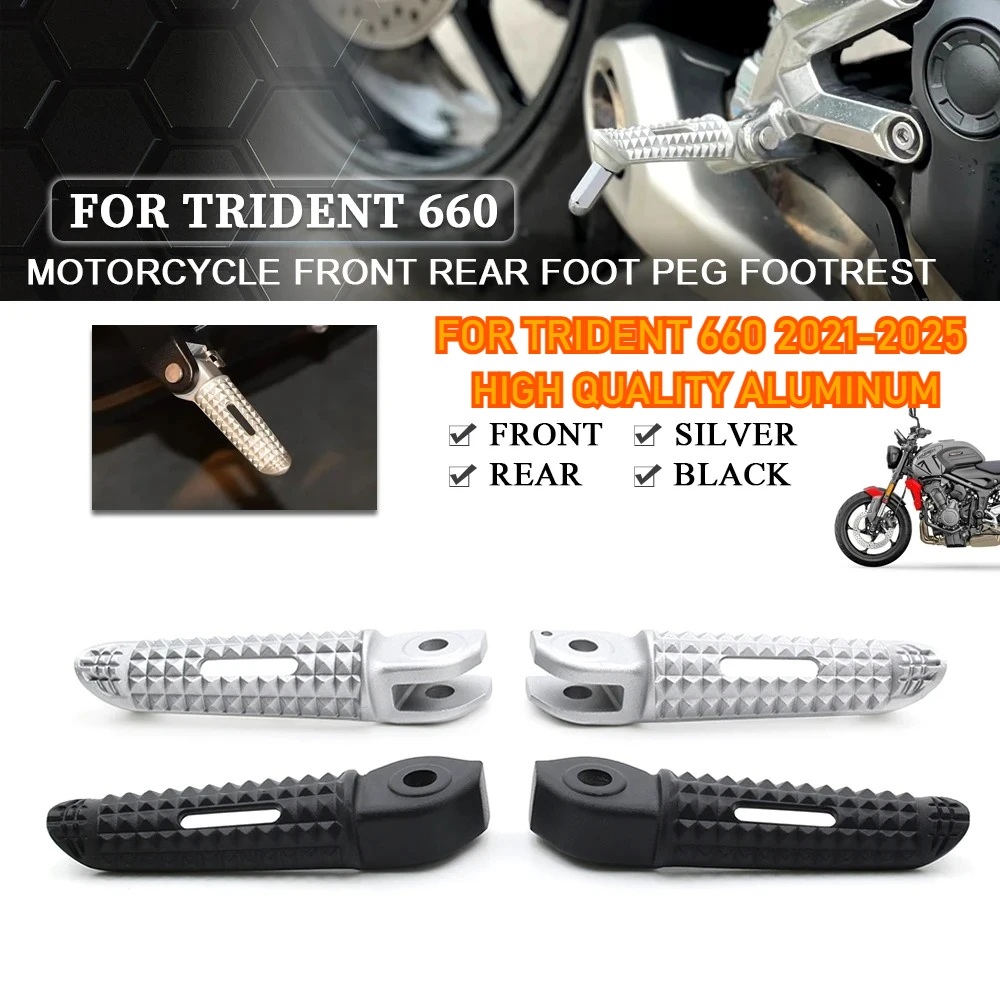 

Motorcycle Accessories Aluminum Front Rear Footrest For Trident 660 Daytona 660 Tiger Sport 660 2021-2025 Speed Twin 1200