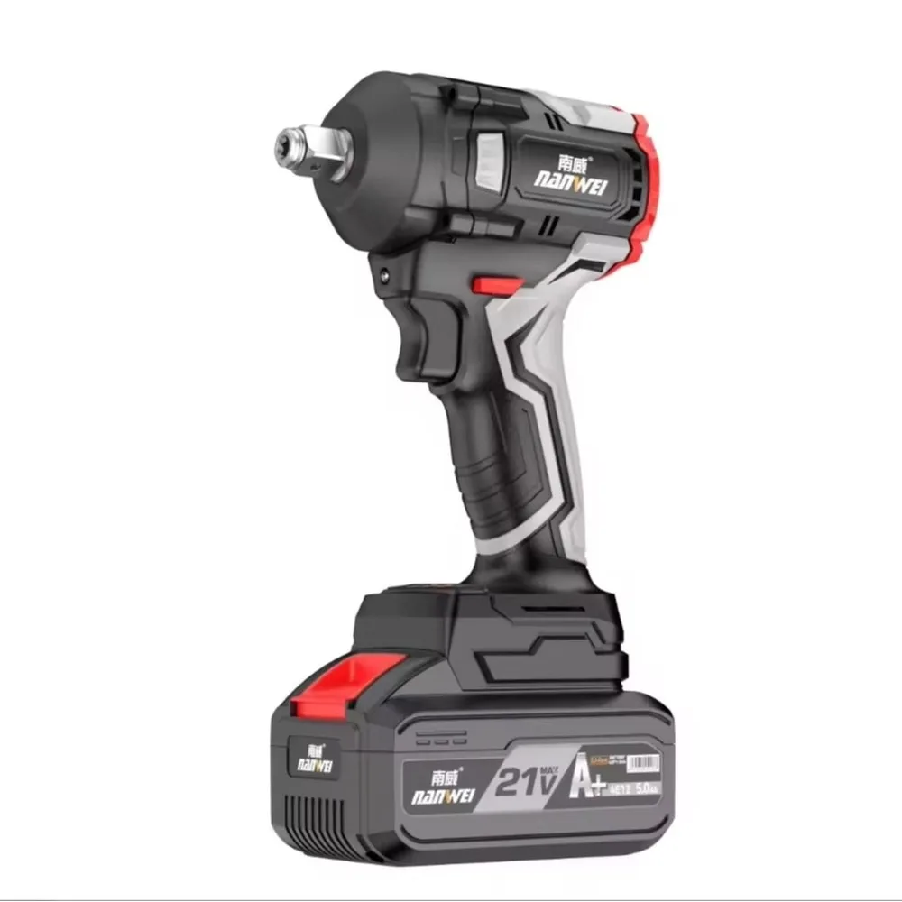 NANWEI 20V Max Cordless Electric Wrench 350NM Brushless Motor 1/2 Inch Li-ion Battery Power Tool for Auto Repair & Home