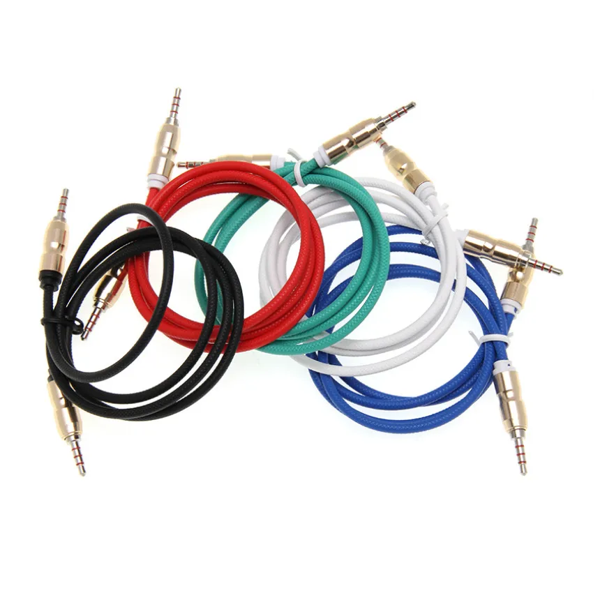 100pcs Aux Cable 3.5mm Jack Gold Plated Audio Cables for Computer Mobile Phone Speaker For Car Headphone Extension AUX Cord