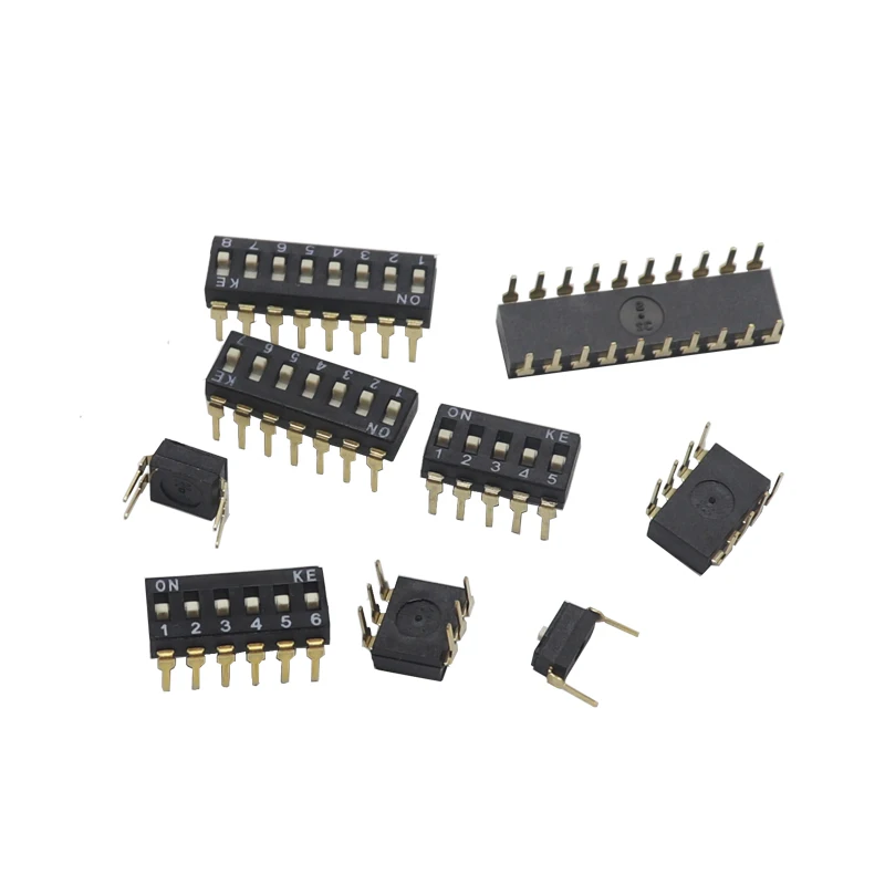【5PCS】DIP Switch Toggle Switches 2.54mm 1P/2P/3P/4P/5P/6P/8P/10P black  SMD Switch Gold Plated Pin