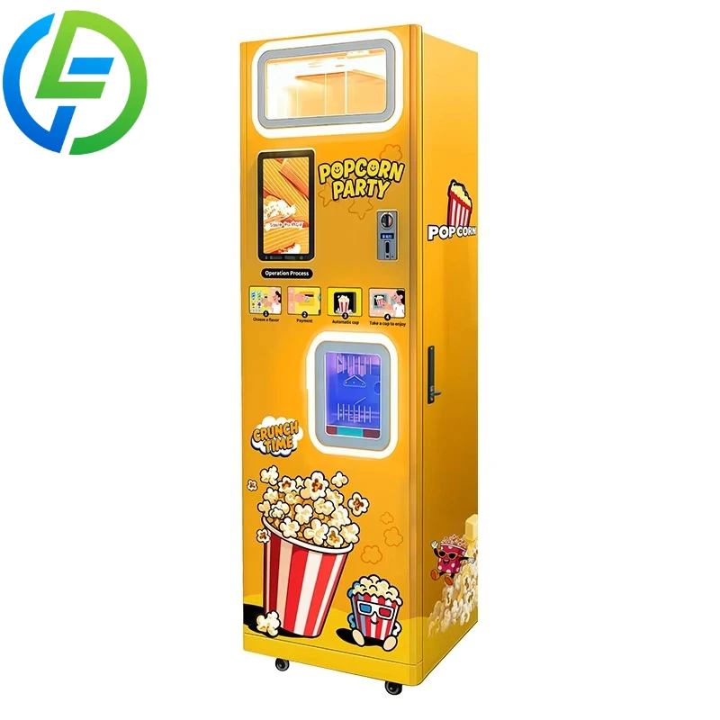 Customized Hot Air Fully Popcorn Coin-operated Automatic Machine Flavored Popcorn Maker Vending Machine