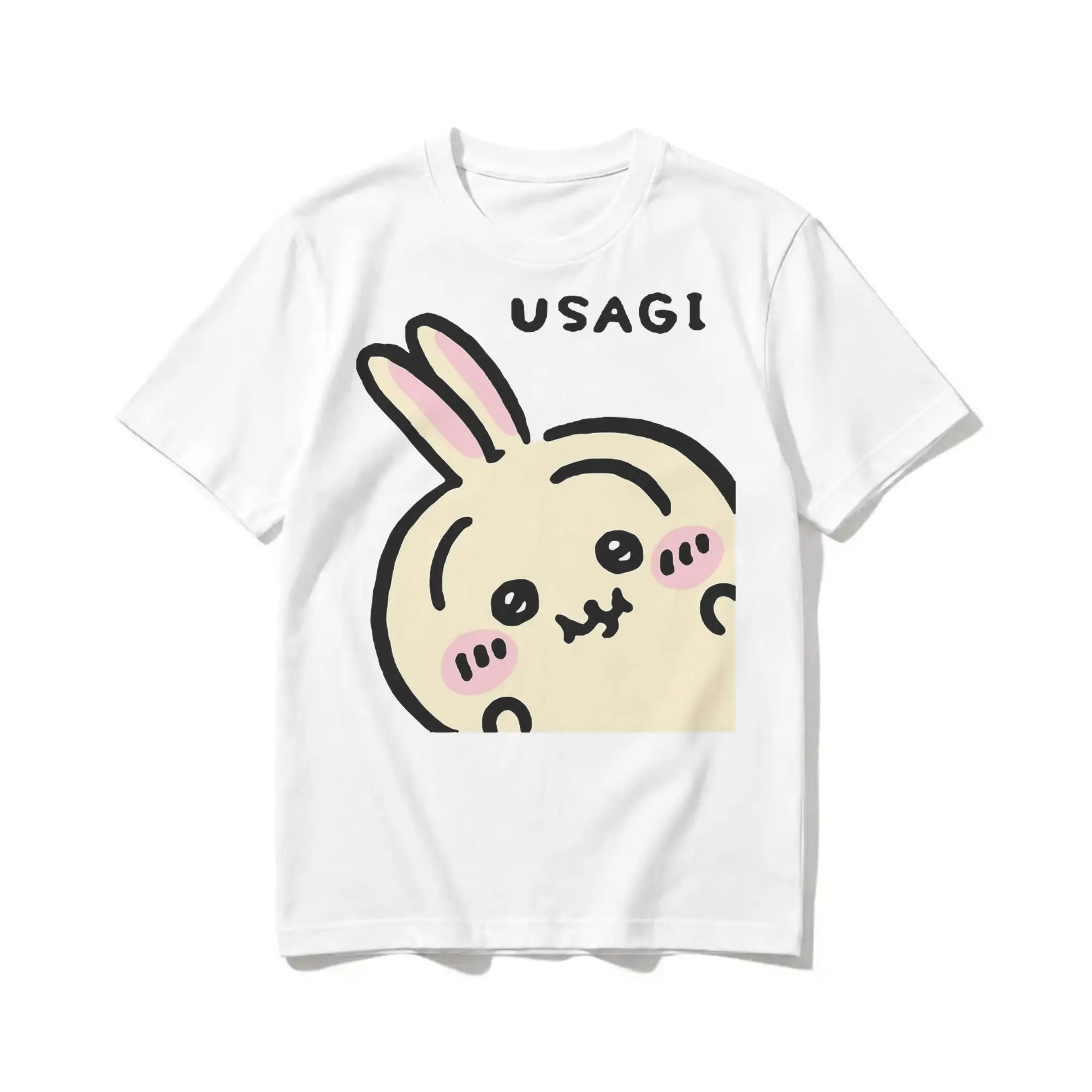 Funny Peek a Boo Usagi Chiikawaii Hachiware T Shirt For Men Women O-neck Short Sleeve Tops Shirts  Cotton Summer Tops