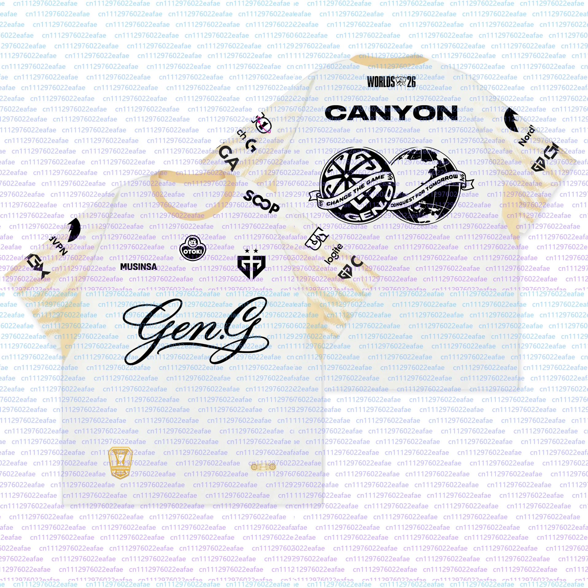 E Sport World LCK 2026 GEN.G New Jersey Fan Summer Breathable Round Neck T Shirt Unisex Casual Short Sleeve Free Custom