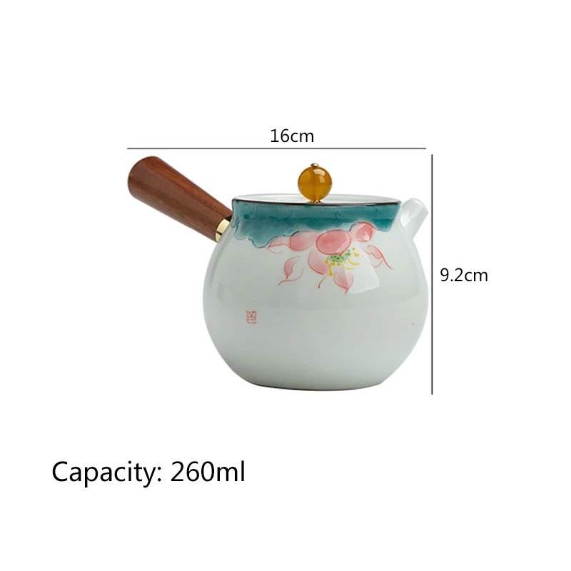 Ceramic Teapot Side Handle Teapot Tea Kettle Chinese Style Mini Coffee Maker Water Boiling Tea Pouring Tool Tea Making Pot