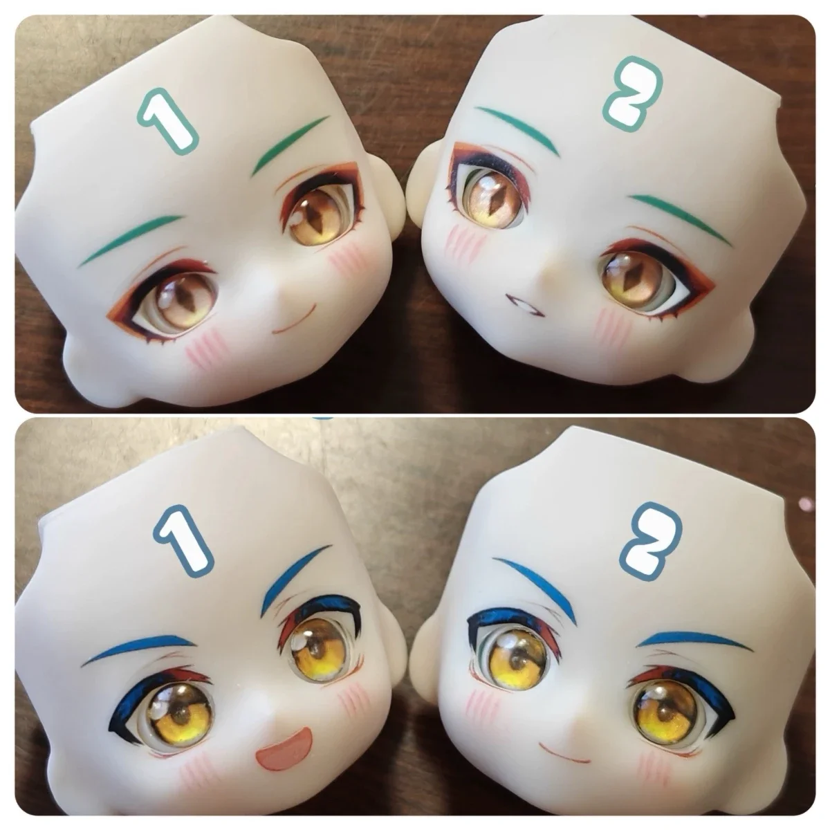 Xingqiu Baizhu Ob11 Face  GSC Open Eyes with Eyeballs Anime Game Cosplay Doll Faceplate Accessories