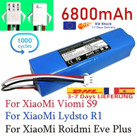 100% New Original For XiaoMi Viomi S9 Lydsto R1 Roidmi Eve Plus Robot Vacuum Cleaner Battery Pack with Capacity 6800mAh