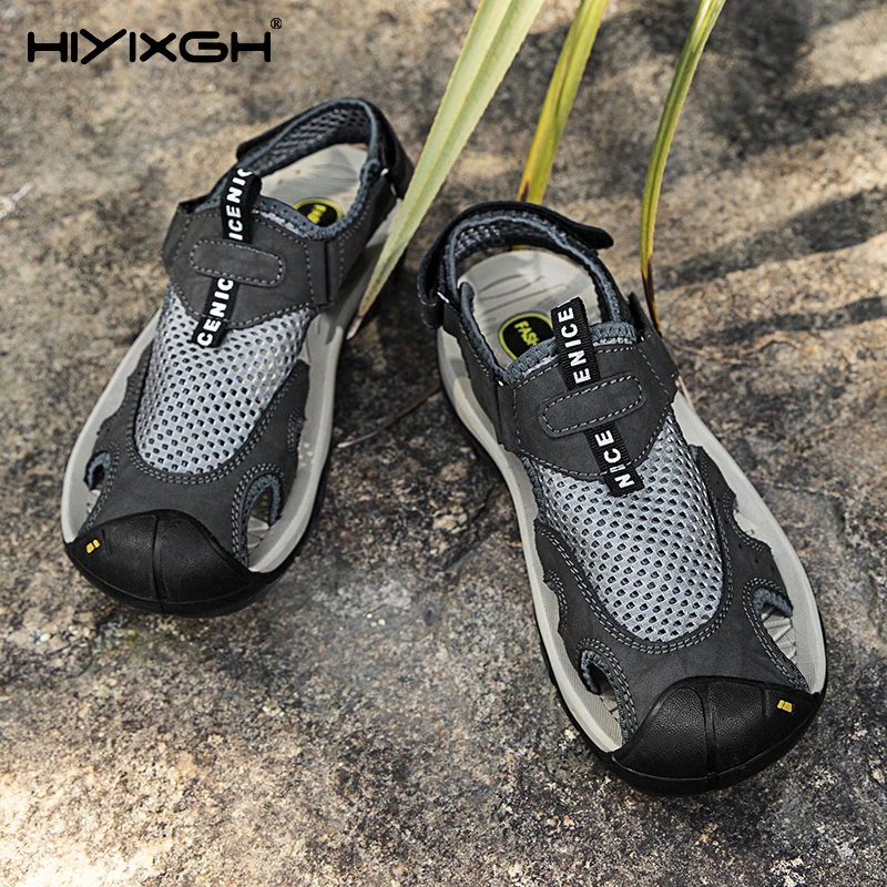 

Plus Size 47 48 Men's Sandals Breathable Mesh Upper Mens Casual Shoes Outdoor Closed Toe Men Beach Sandals Roman Mens Shoes