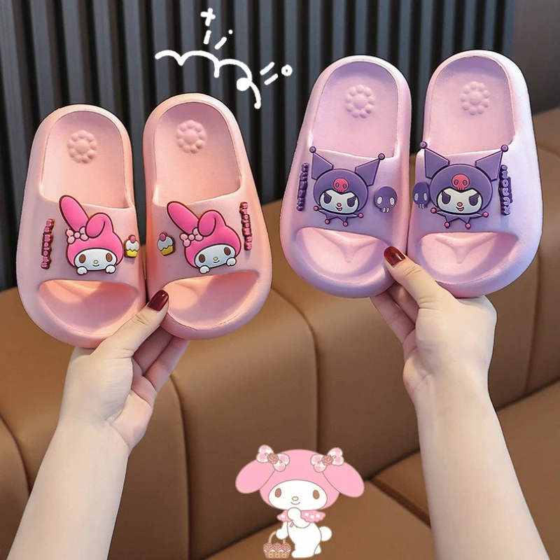 Sanrio Hello Kitty EVA Cloud Slippers Cute Girly Indoor Slides for Kids Non-Slip Soft Sole Comfortable Cinnamoroll Home Sandals