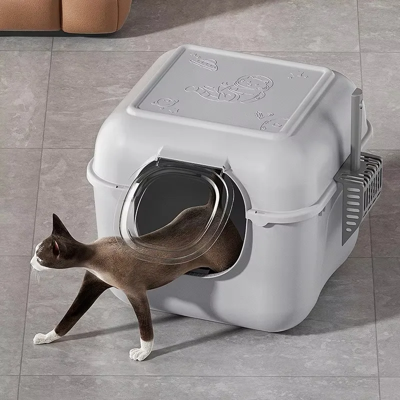 

Full Enclosed Foldable Splash-proof Large Size Animal Pet Supplies Kitten Toilet With Shovol Scoop Kitty Cat Litter Box