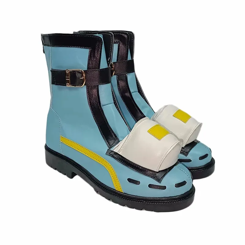 

GUILTY GEAR STRIVE Bridget Cosplay Shoes Game Anime Halloween Christmas Costume Accessories Blue PU Boots for Men and Women ty'4