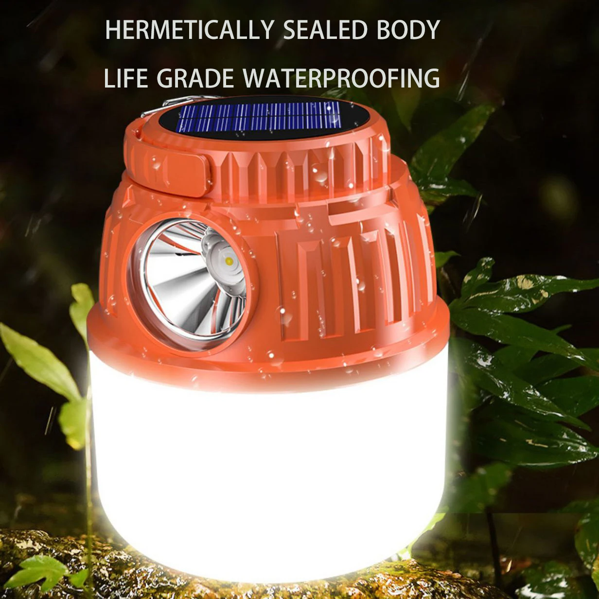 Lampe Solaire LED Rechargeable pour l'Extérieur, Étanche, Idéale pour le Camping, la Tente, le Marché et l'Entretien des Travaux, Nouveauté Améliorée