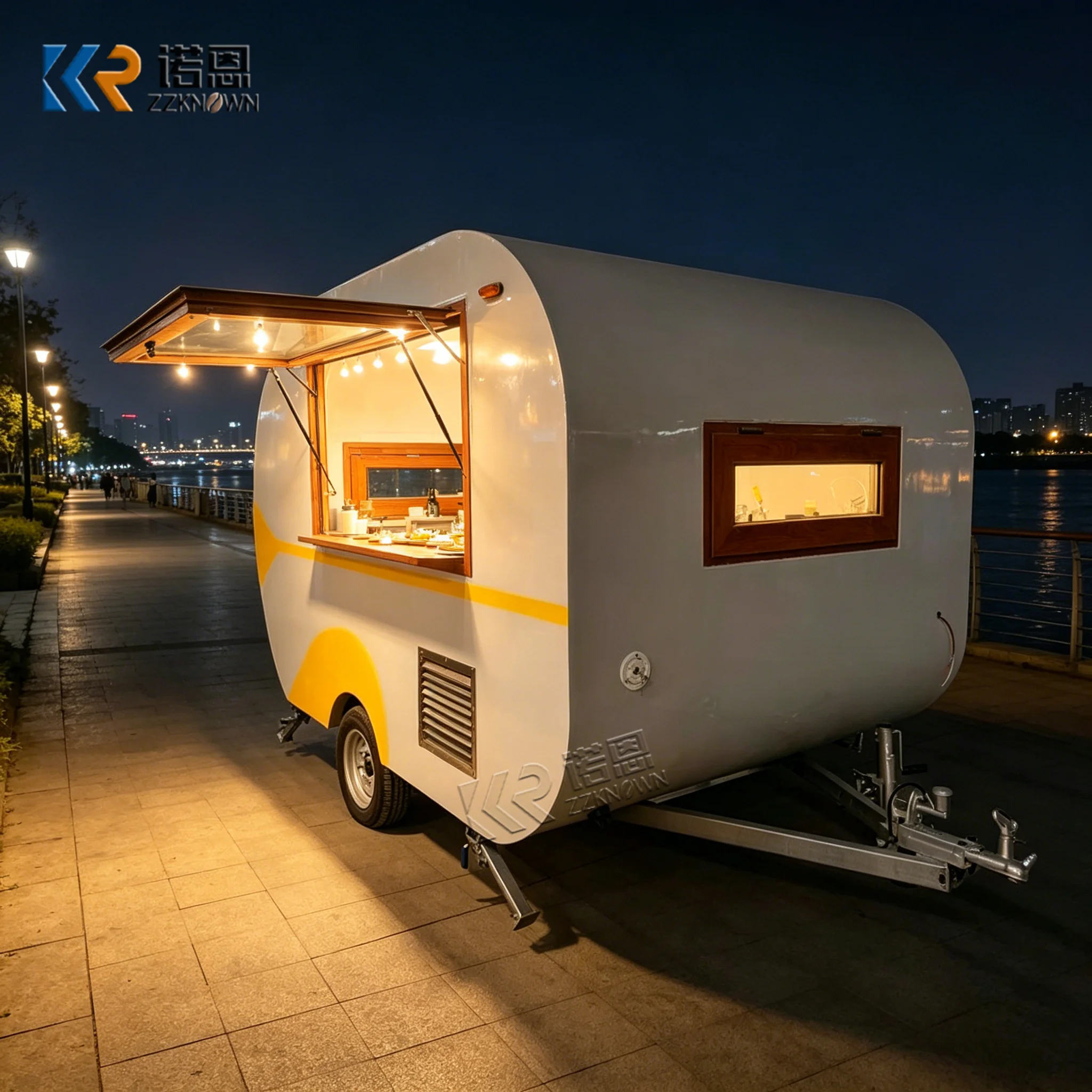 

CE Concession Mobile Food Truck Hot Dog Ice Cream Food Kiosk Coffee Cart Food Trailer with Full Kitchen Equipped