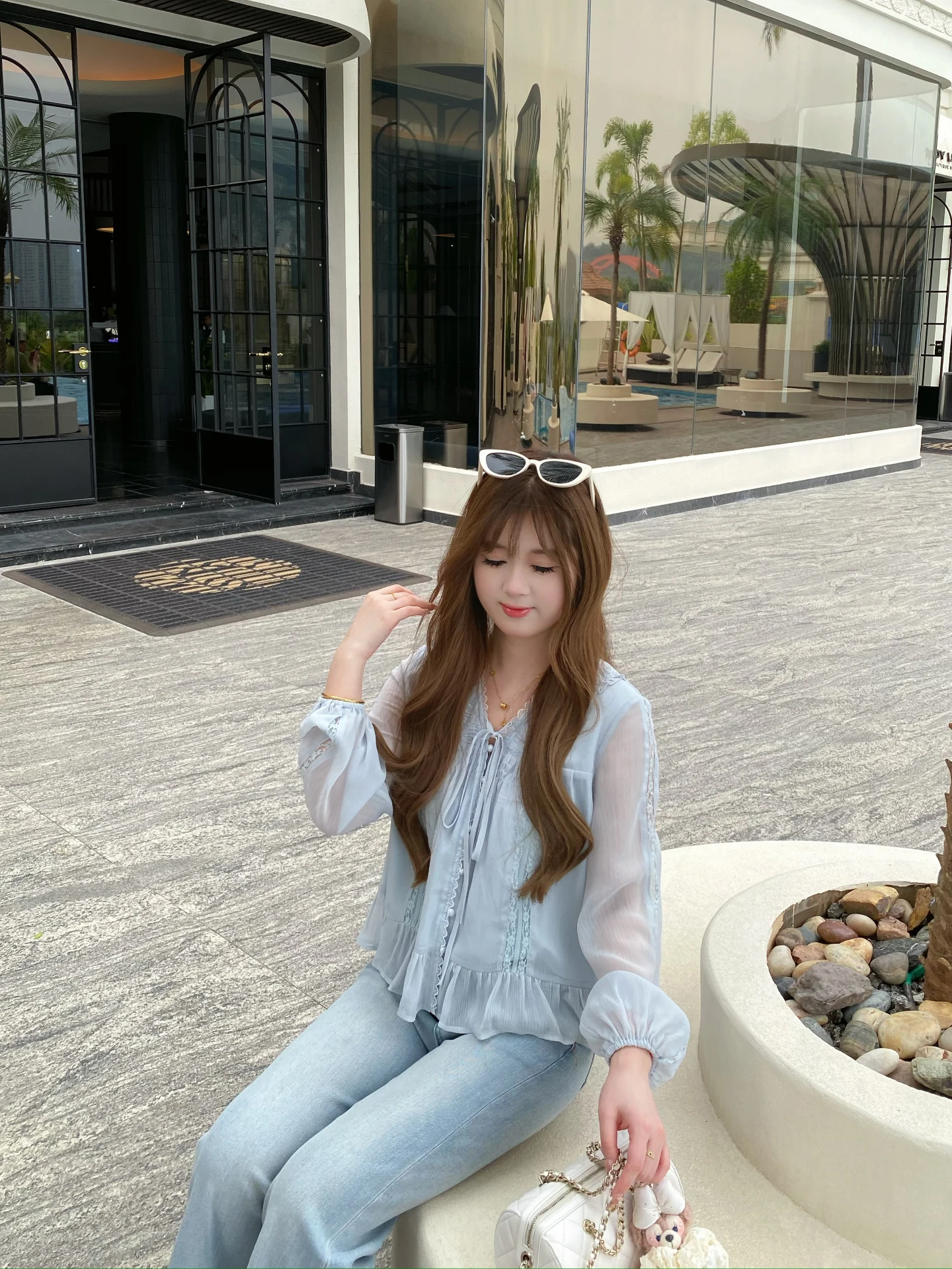 

Синяя женская рубашка с длинным рукавом, тонкая, универсальная, новая модель весенней коллекции, свободного кроя, в японском стиле, Salt Dream Early Spring