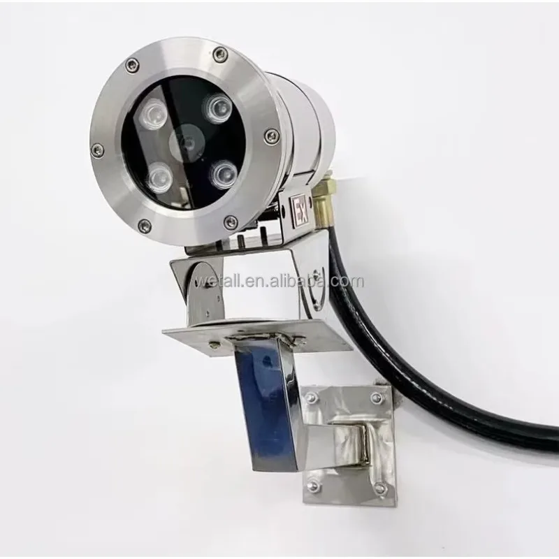 Kamera monitoringu w obudowie ze stali nierdzewnej, przeciwwybuchowa, IP68, 4 megapiksele, z chipem kamery, noktowizor na podczerwień.