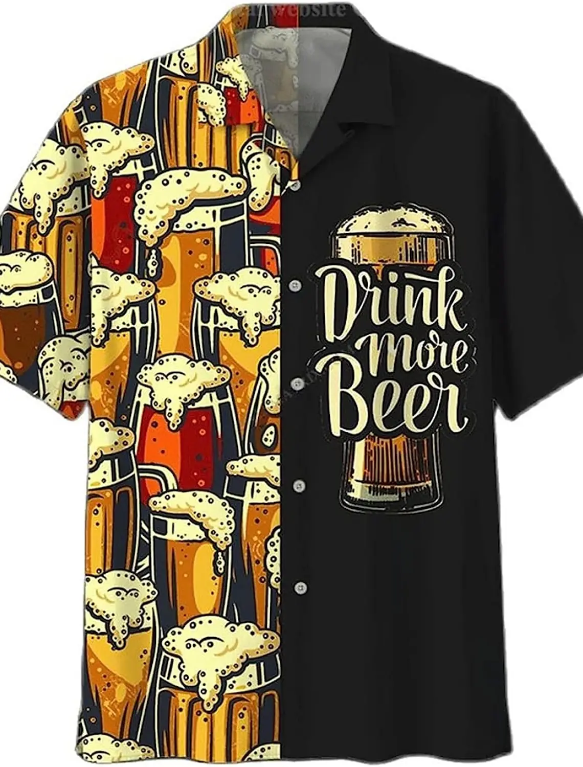 Herren hemd Sommer Hawaii hemd Grafik drucke Bier Turndown lässig Kurzarm druck Button-Down-Kleidung Kleidung tropisch