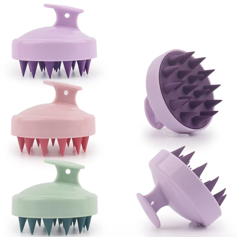 

Hot-selling shampoo comb with handle, soft rubber shampoo massage comb, scalp scratcher, scalp cleaning massage brush