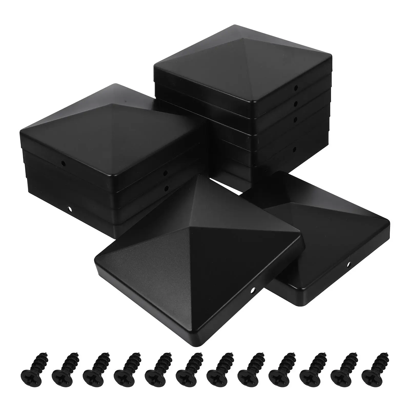 Description Picture 4 of item12 Pcs Reusable Fence Post Caps Cover Water Proof Column Railing Cover Column Plastic Black Accessories Plastic for Guardrail