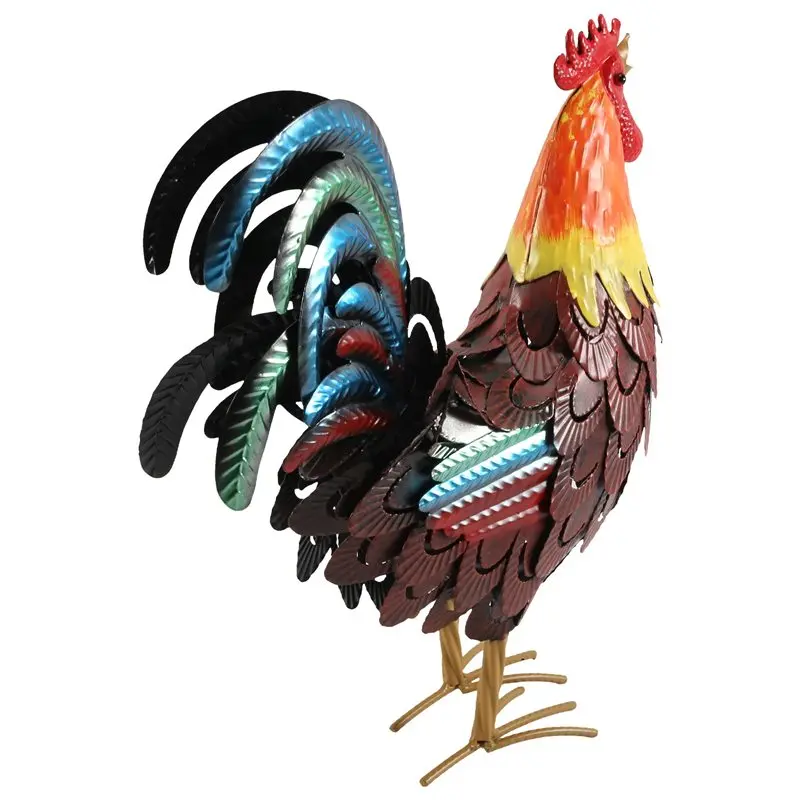 ABMI-Metal Rooster Decor Yard Chicken Decor Chicken Sculpture For Backyard Decor & Lawn Ornaments,