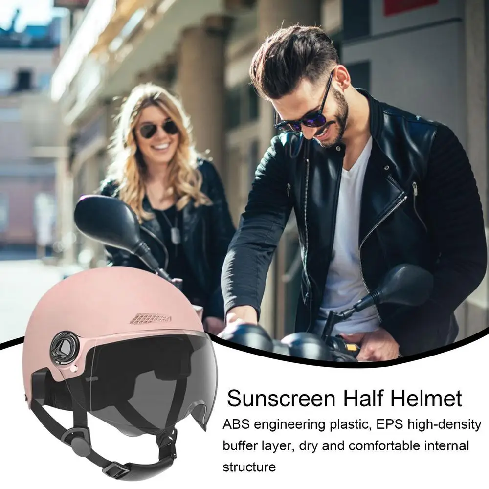 Fahrradhelm 3C-Zertifiziert für Männer, Frauen, Erwachsene und Kinder Cartoon-Elektrofahrrad-Motorrad-Halbhelm mit Schutzbrille – Detail 34