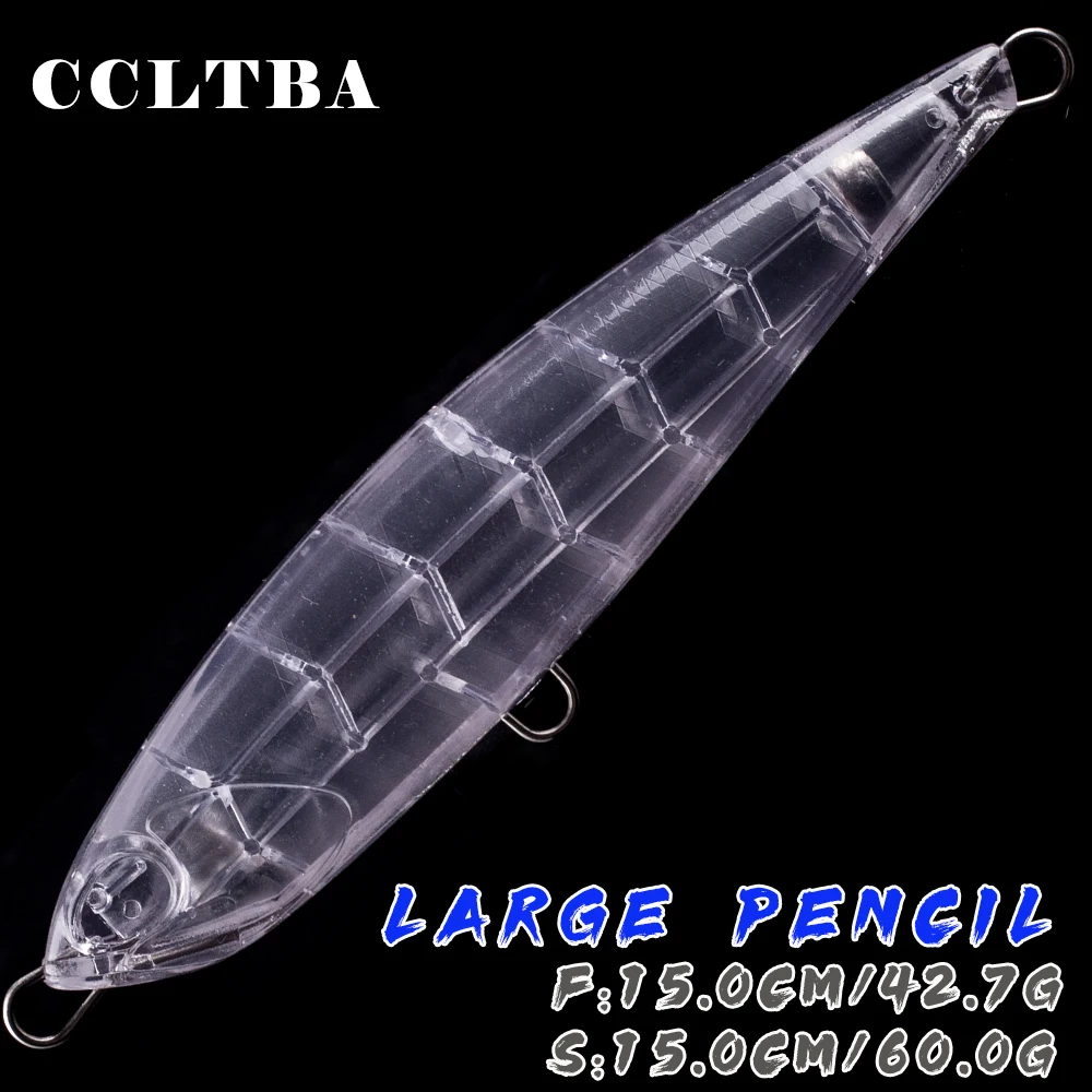 CCLTBA 5PCS/LOT 15CM 42.7G/60G Long Casting Pencil Blanks Unpainted Seawater Fishing Baits Hard Pencil Wobbler Lures for DIY