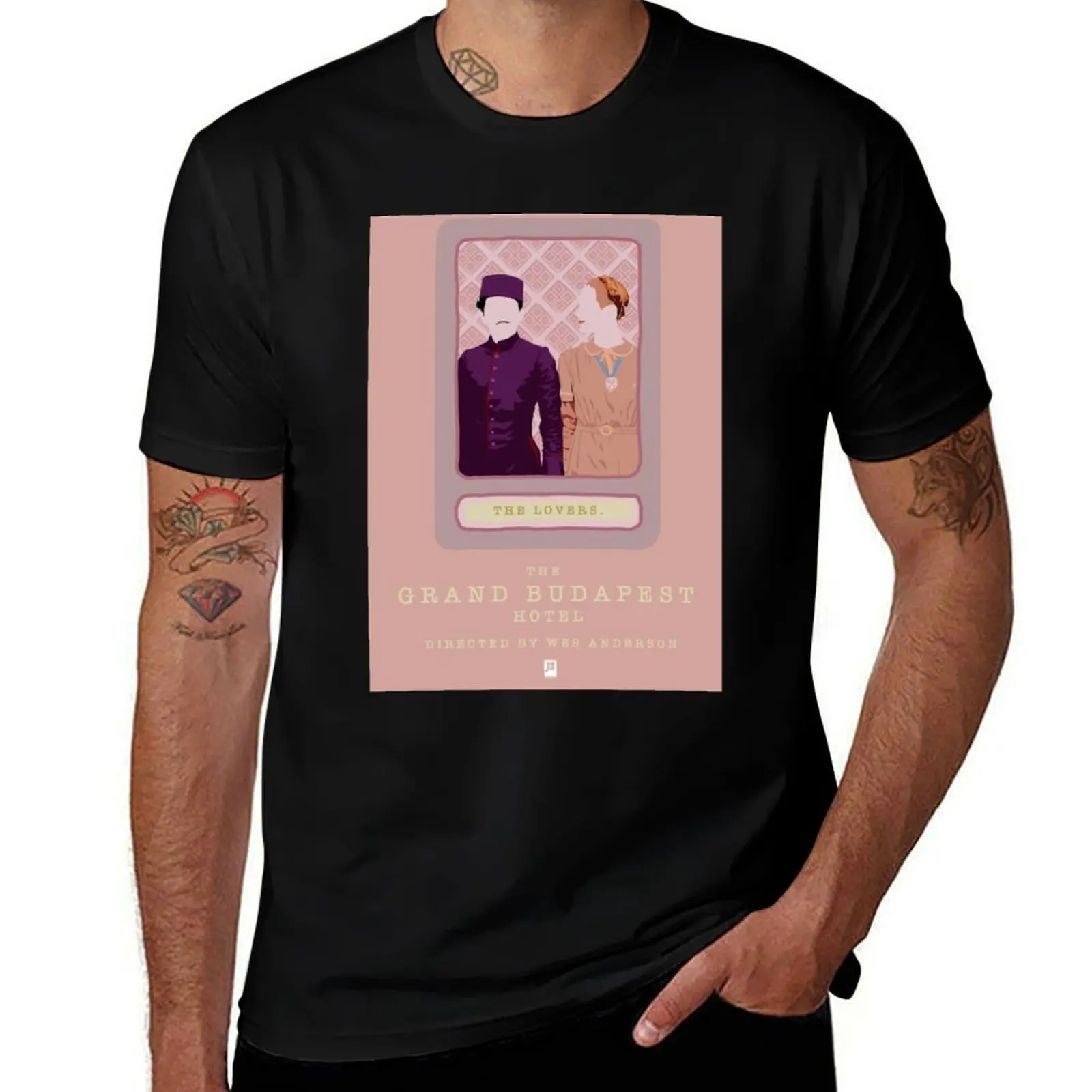 

The Grand Budapest Hotel - The Lovers Tarot T-Shirt hippie clothes blacks slim fit t shirts for men