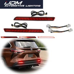 For Toyota Sienna 2021 2022 2023 Red LED Rear Bumper Reflector Lights Function as Tail/Brake Rear Fog Light & Turn Signal Light