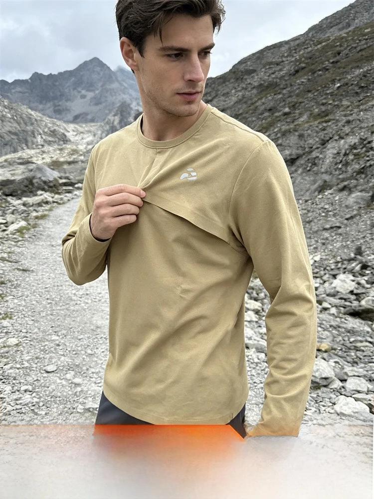 Outdoor Men's Quick Dry Function Base Shirt Seamless Sealed Process Autumn Winter Long Sleeve Casual Style Polyester Fiber