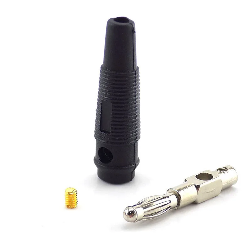 Adaptador de plug banana preto e vermelho 4mm, conector lateral sem solda empilhável para alto-falante vídeo áudio av faça você mesmo conectores h10
