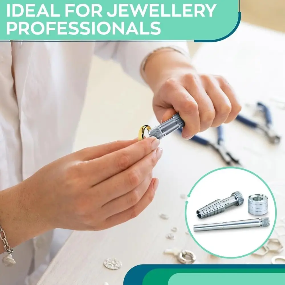 

Dual Head Ring Stretcher Ring Expander Enlarger Metal Mallet for Jewelry Finger Ring Size Adjuster Anti-slip