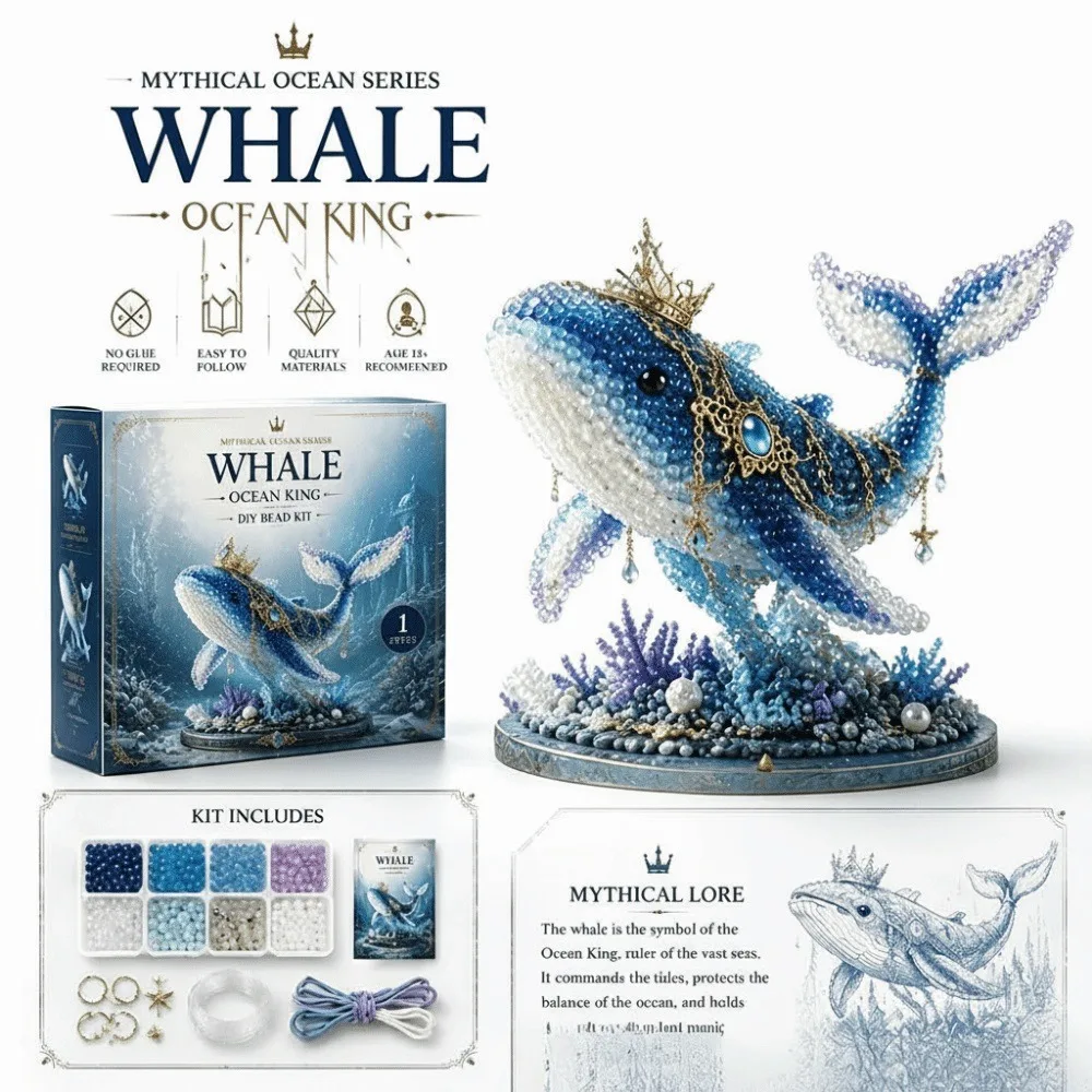3D Design Ocean Animals Beaded Kits Beginner Friendly Material Package DIY Beadwork Craft Kit Handmade Bead Craftsmanship