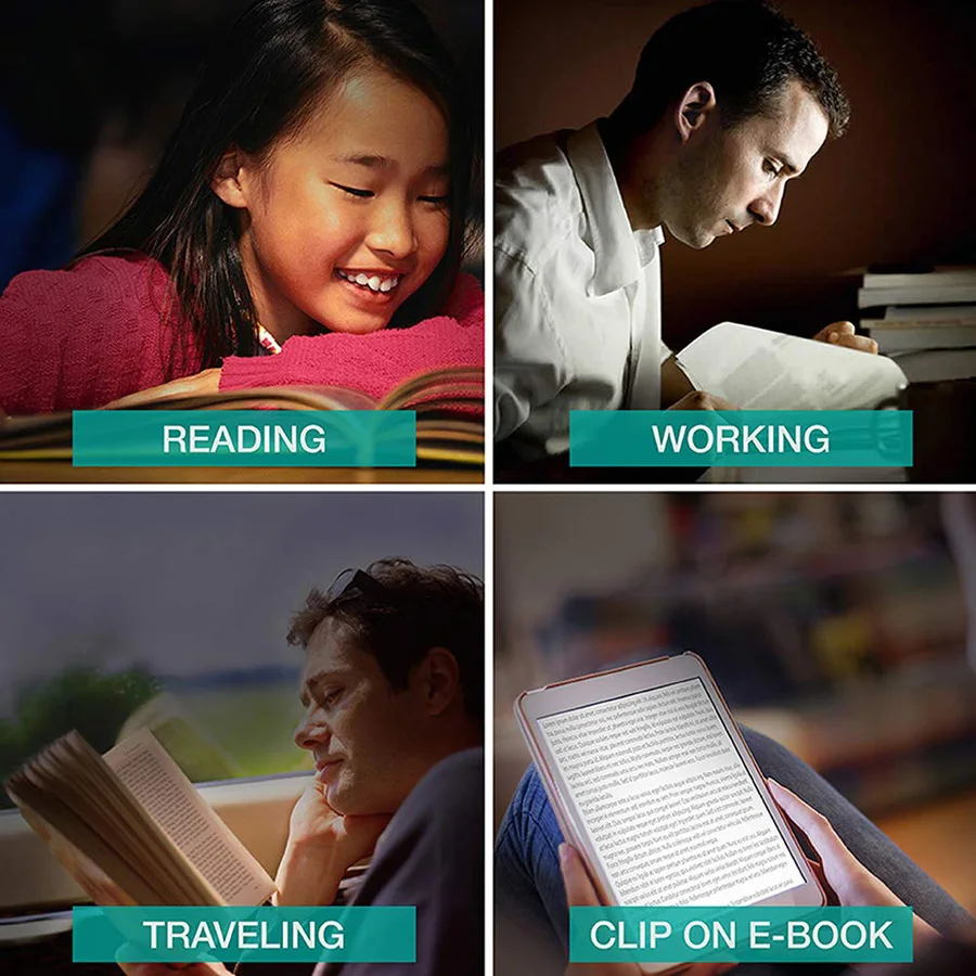 Imagem -05 - Recarregável Bookmark Book-light Temperatura de Cor E-book Kindle Light Folding Clip-on Stepless Escurecimento Bed Reading Lamp