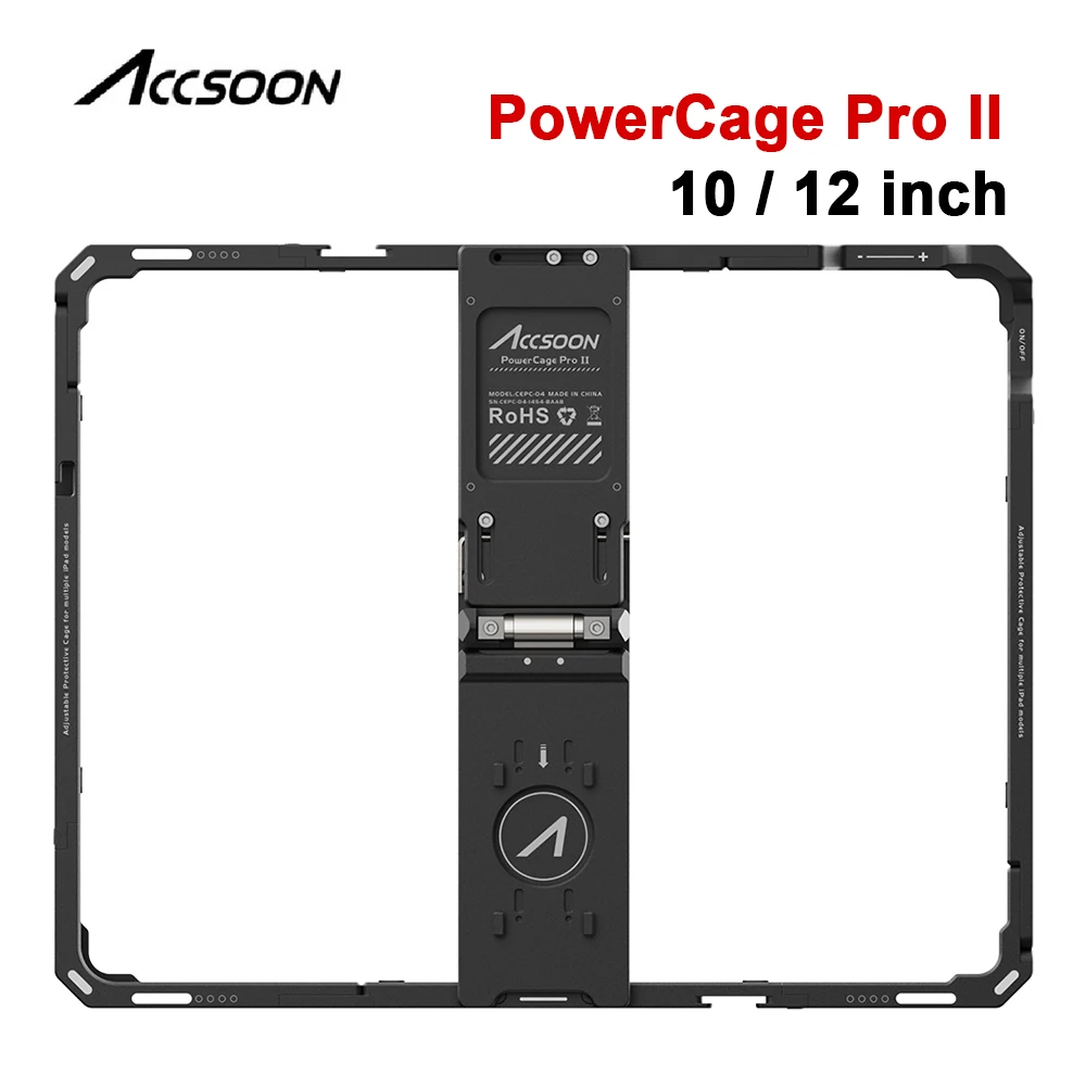 Accsoon CEPC-03 CEPC-04 Ipad Powercage Pro Ii 10 12 Inch Beschermende Kooi Shell Met NP-F Batterij Adapter Houder Voor Ipad air Pro