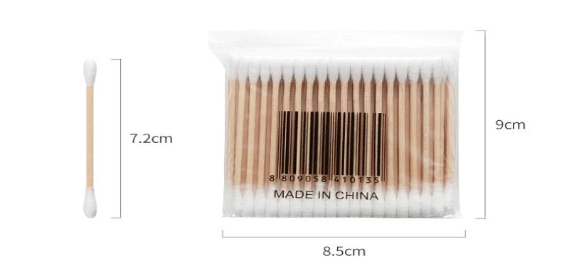 Doppelköpfige Wattestäbchen mit weicher runder Spitze für Damen-Make-up, Holzstäbchen für Nasen- und Ohrenreinigung, Gesundheitspflege-Tools – Detail 1