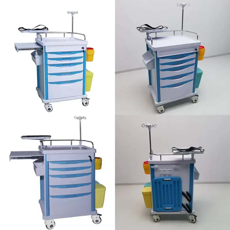 for Emergency Room High Quality Custom Multifunctional Portable ABS Material Hospital Furniture Care Medical Cart