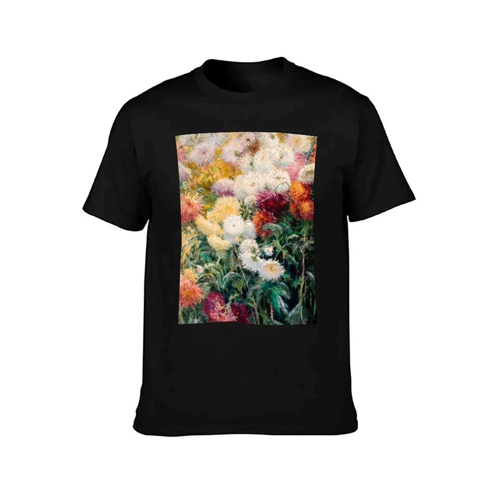 Chrysanthemums in the Garden at Petit–Gennevilliers by Gustave Caillebotte T-Shirt plain mens t shirts