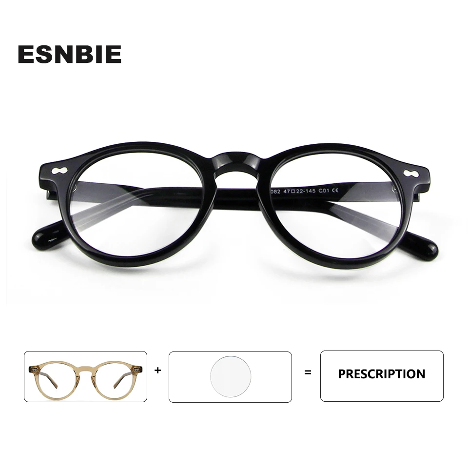 

Brand Design Acetate Glasses Frame Men Retro Vintage Women Miltzen Style Round Eyeglasses Myopia Optical Spectacles Eyewear