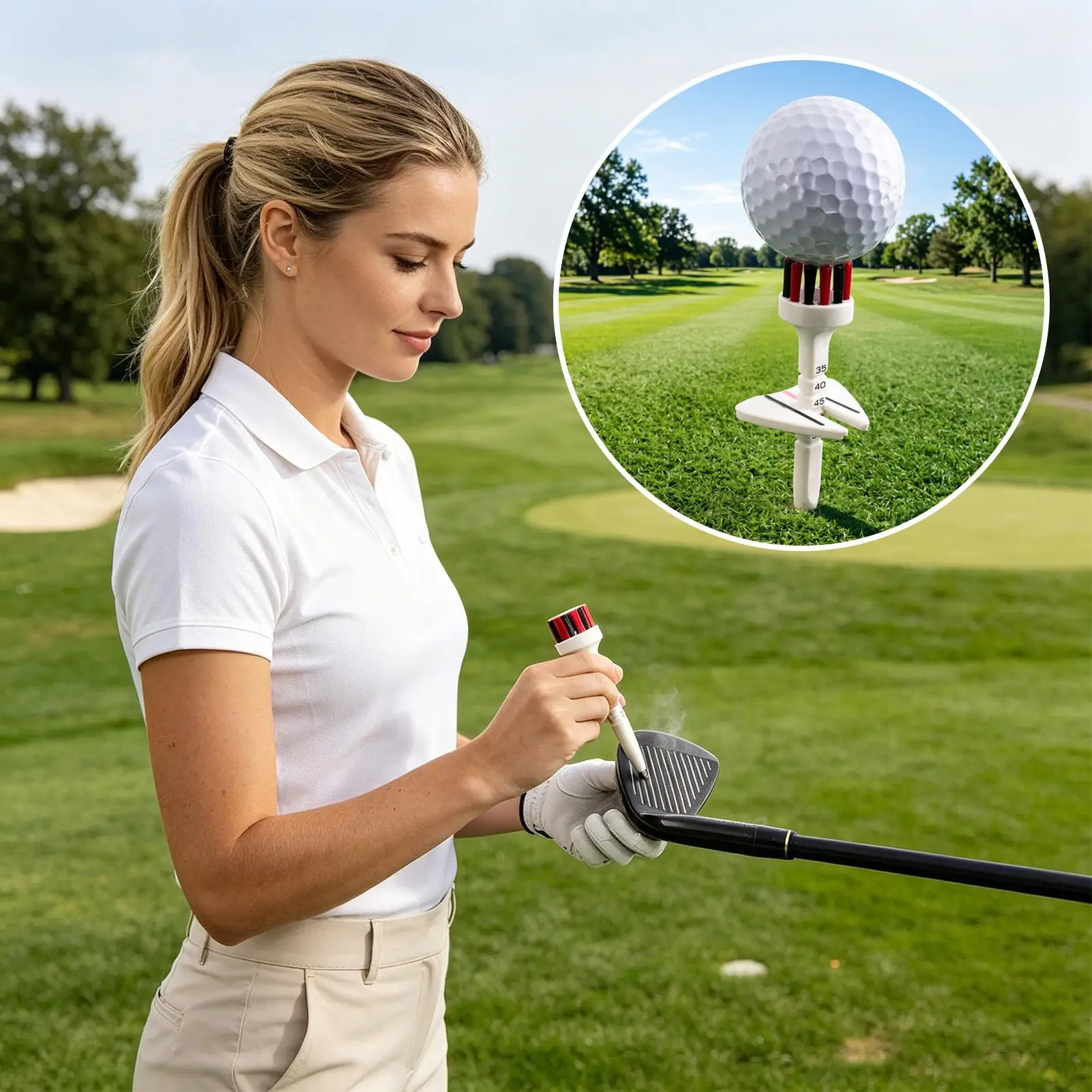 Adjustable Golf Tee 5 Heights Adjustable Training Tool Reusable Golf Tee For Training Putting Hitting Practice Driving Range