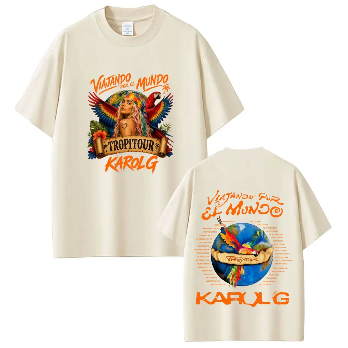 Karol G No Me Arrepiento De Sentir Tanto Album 2026 T-Shirt für Männer und Frauen Hip-Hop T-Shirt Kurzärmeliges Lässiges Lockeres Baumwoll-T-Shirt – Detail 2