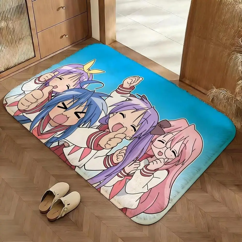 VIKAMA Cartoon Anime Girl Rug Soft Non Slip Indoor Outdoor Entryway Mat Bedside Rug for Bedroom Living Room Dorm Home Decor