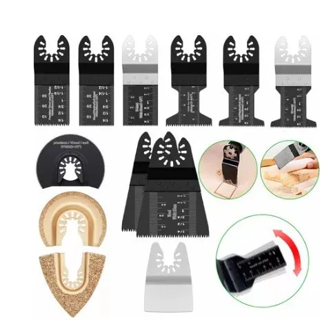 12Pcs Universal Quick Release Oscillating Multi Tool Blades Kit Suitable for Dewalt Makita Milwaukee Ryobi Craftsman Rockwell
