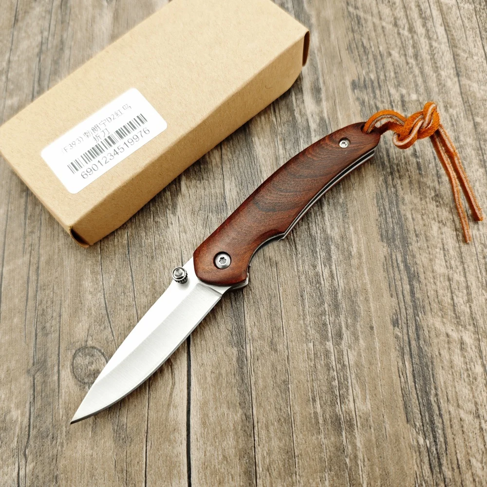 Outdoor Knife BN D2 Redbird Folding Knife 5Cr13Mov Blade Colorful Wood Handle Portable Pocket Knife EDC Survival Camping Tool