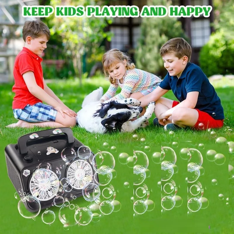 Seifenblasenmaschine mit 2 Geschwindigkeitsstufen, Blasen ab 20.000 Blasen/Minute, tragbare automatische Seifenblasenmaschine für Kinder und Kleinkinder, langlebige Seifenblasen