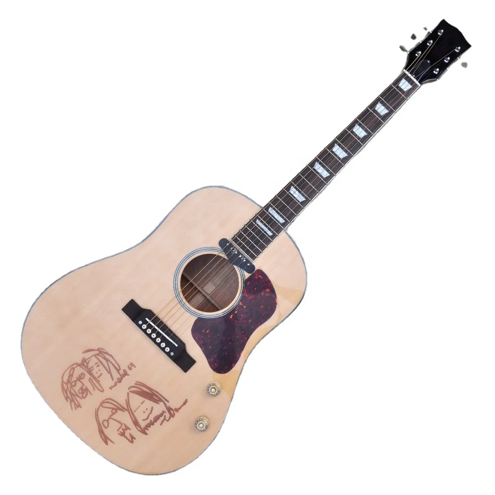 

Flyoung Natural Wood Color 41 Inches Acoustic Guitar J160E Model Top Solid