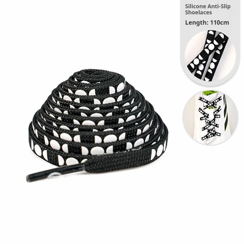 

3D Silicone Non-slip Shoelaces Sneakers Casual Shoe laces Anti slip Flat Rope Shoelace for Shoes Accessories 110CM 1/2Pair