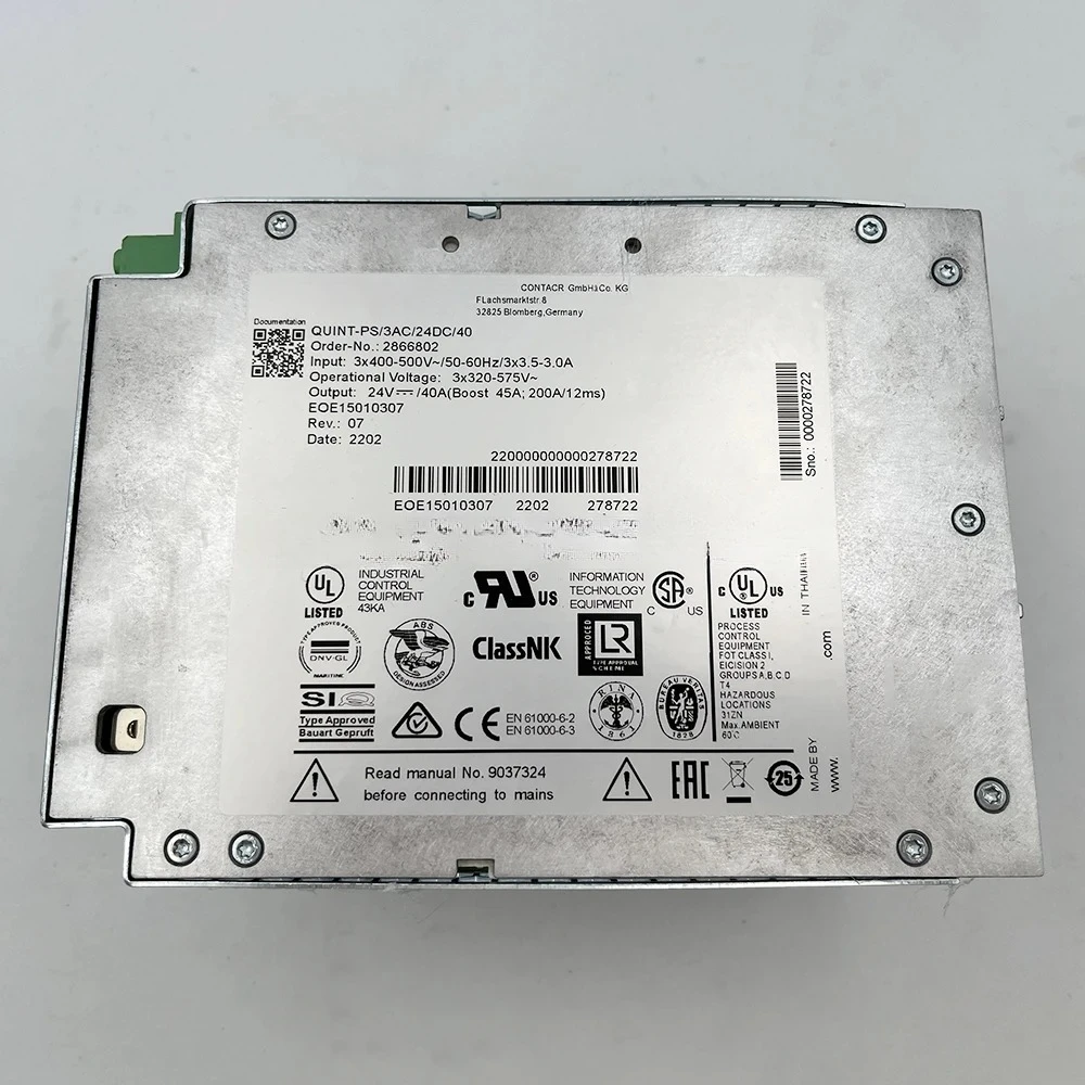 For Phoenix QUINT-PS/3AC/24DC/40 24V/40A QUINT POWER 24VDC/40A Switching Power Supply 2866802