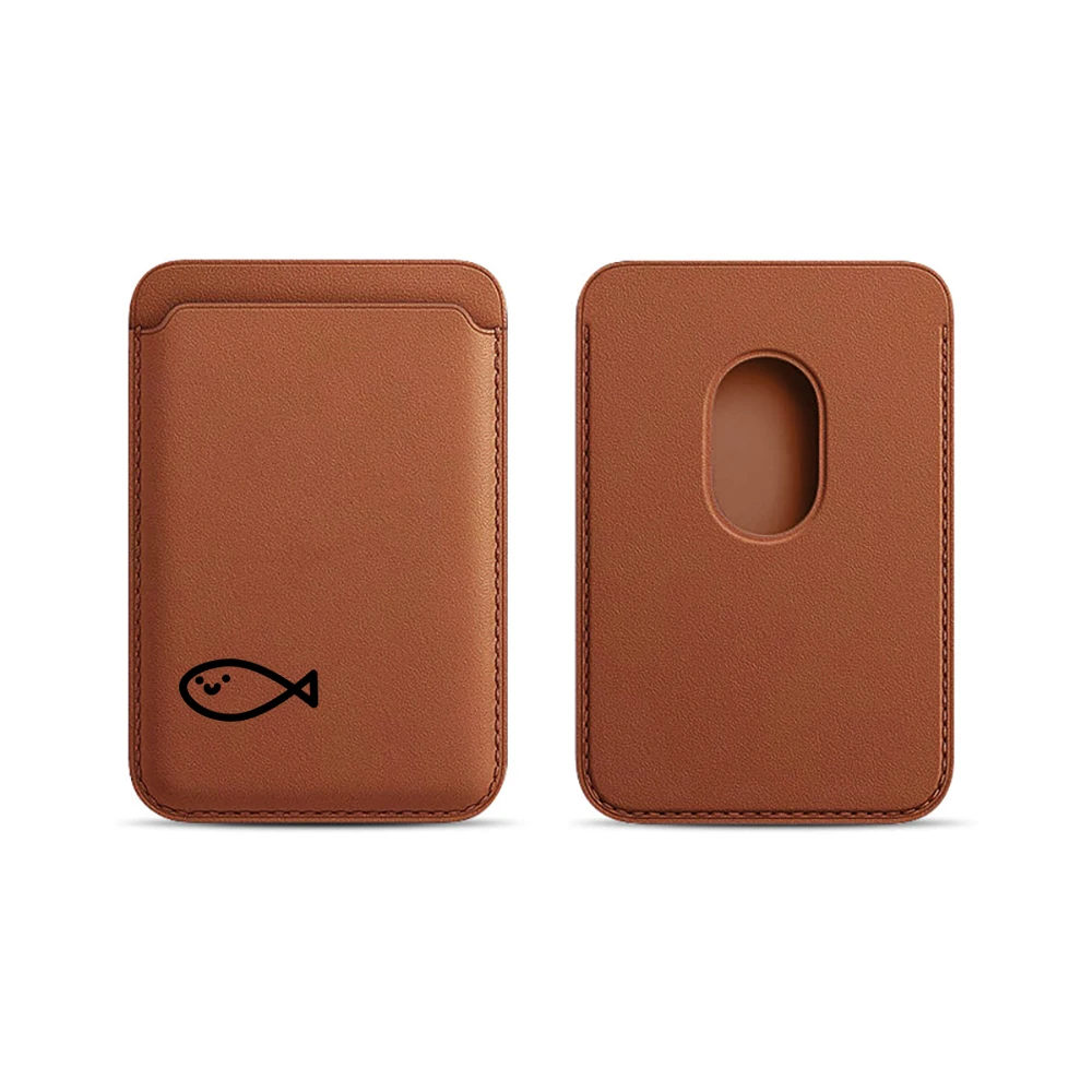 Minimalistische Fischleder-Kartenhülle für Magnetische Hüllen, Geeignet für alle iPhones, für Magsafe-Karten-Handytasche – Detail 19