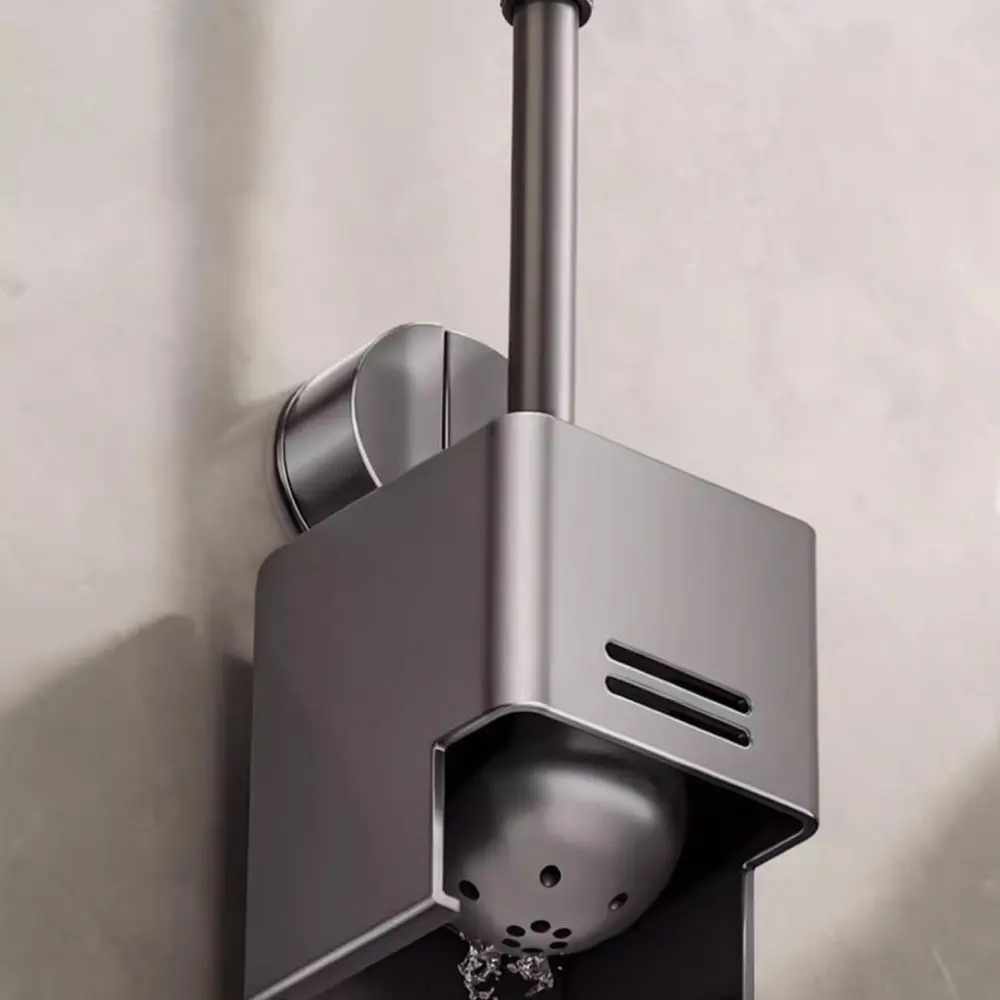 Luxury Bathroom Toilet Brush Set Wall Suction Cup Holder No Drill Organizer Modern Cleaning Accessory For Home Use