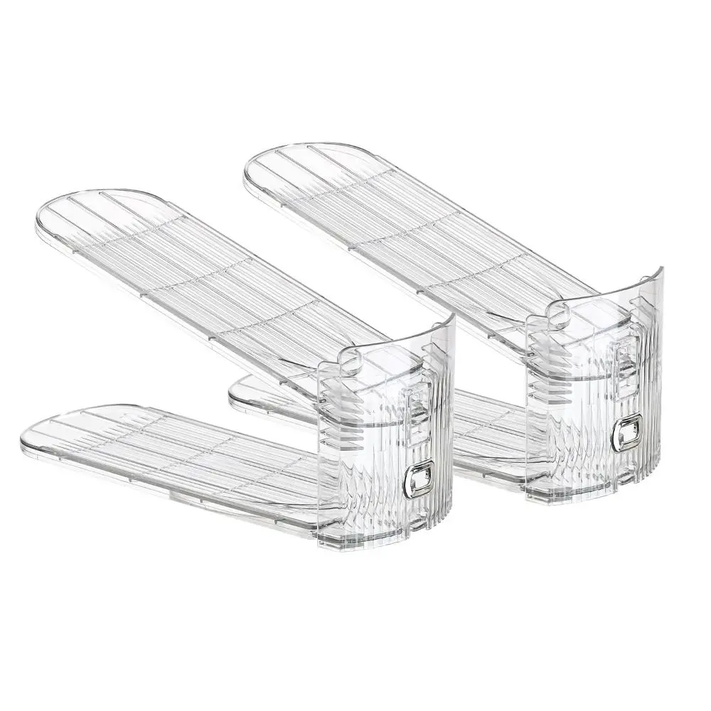 

1/6Pcs New Transparent Shoe Stacker Shoe Rack Adjustable Closet Space Saver Shoe Slot Organizer Non-slip Storage Shoe Holder