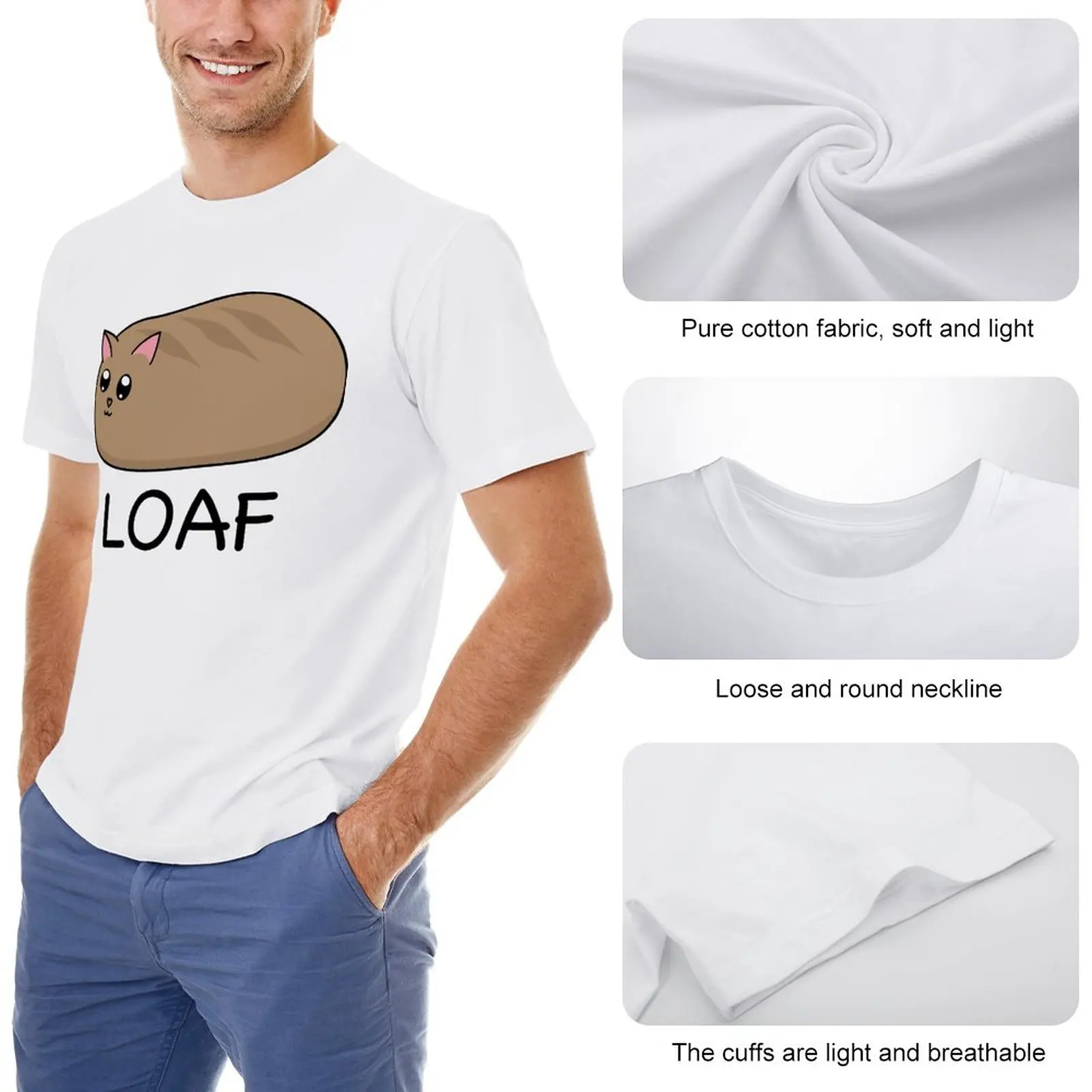 Heavy Mental Music Cats Meme Cute Cat Loaf 2 T-shirt Harajuku Movement  Funny Tees Graphic Vintage Fitness USA Size image 3