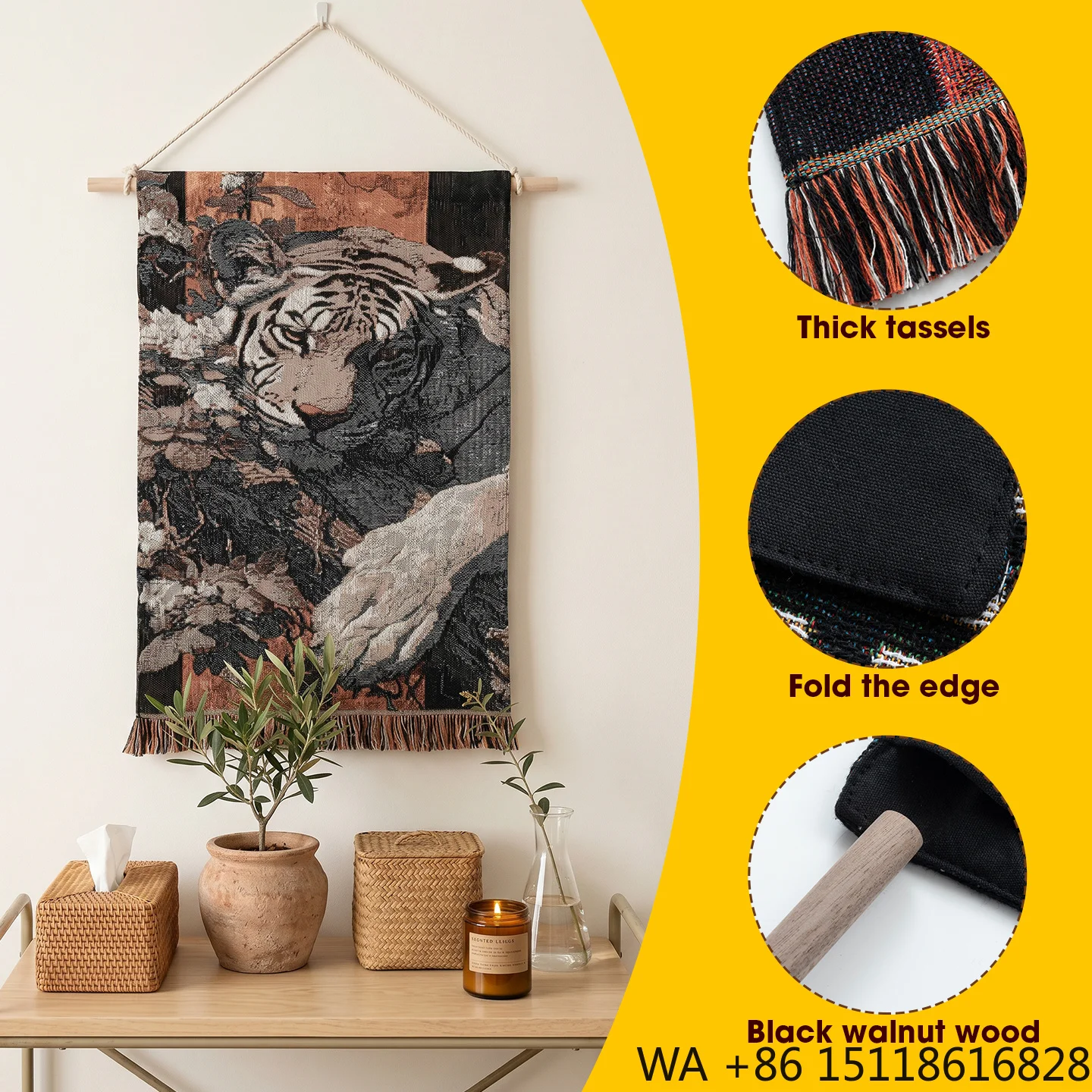 Macrame Wall Hanging - Tkany gobelin ścienny do dekoracji wnętrz,
